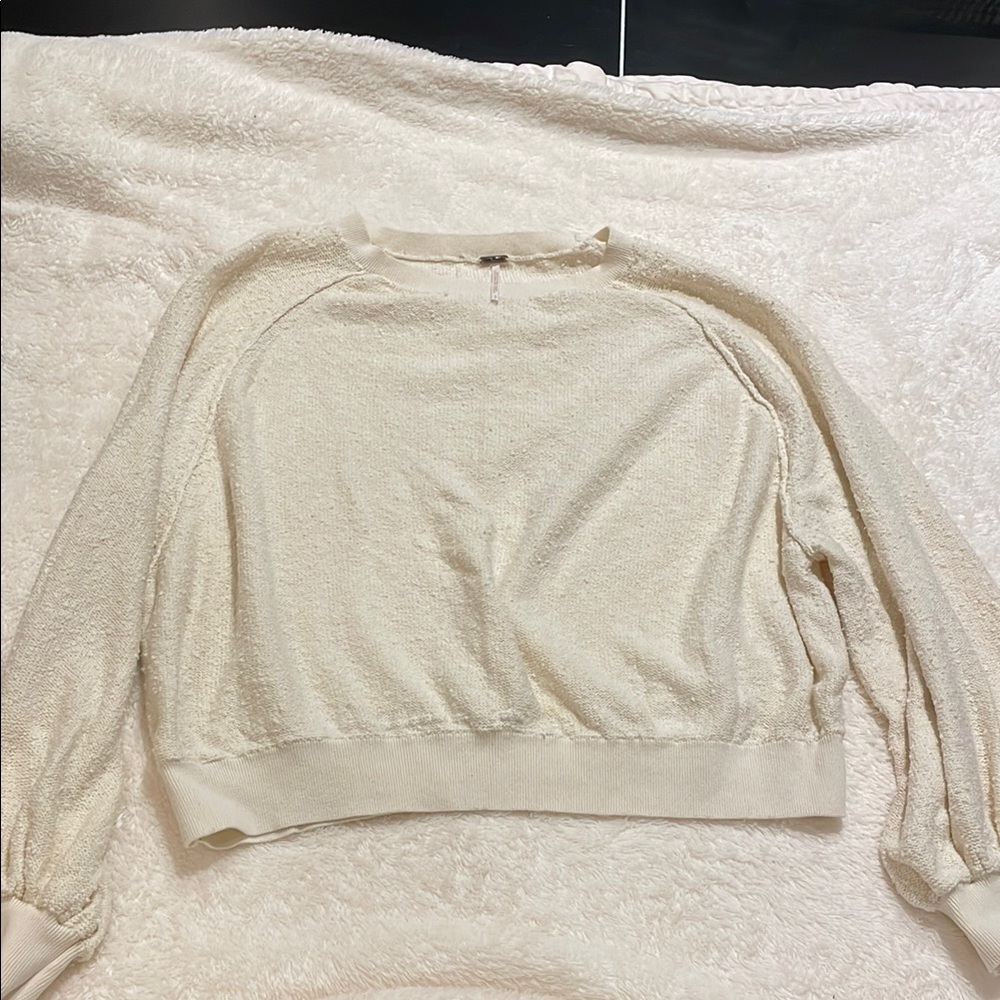 Free People Cream Knit Sweater